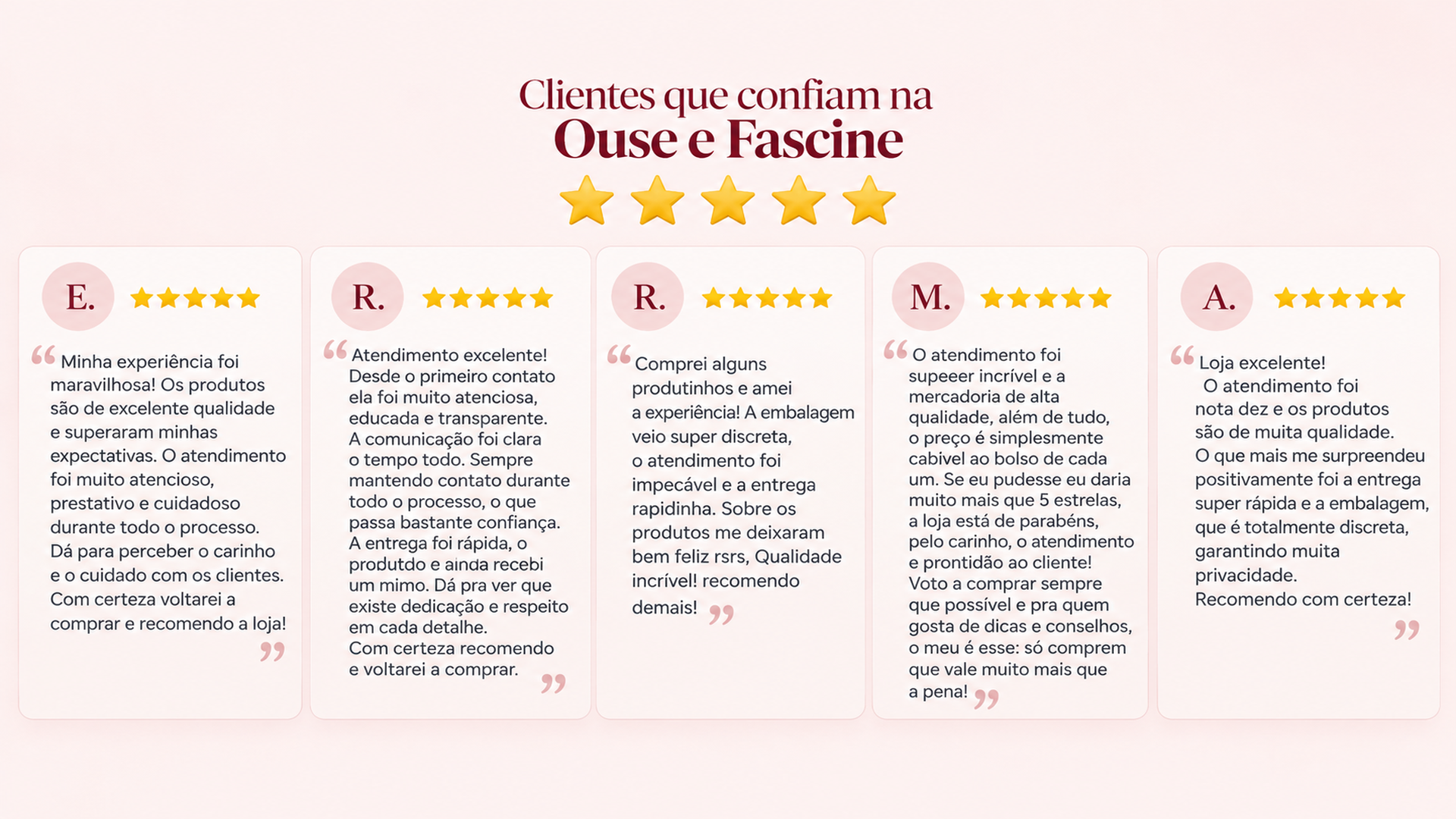 Avaliações de clientes da Ouse & Fascine